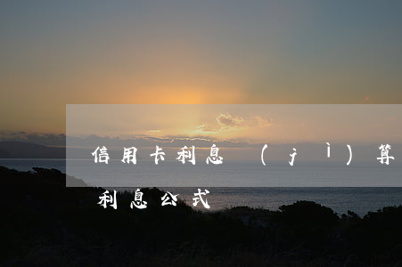 信用卡利息計(jì)算軟件(如何算信用卡利息公式)