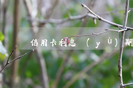 信用卡利息預(yù)期(信用卡 逾期利率)