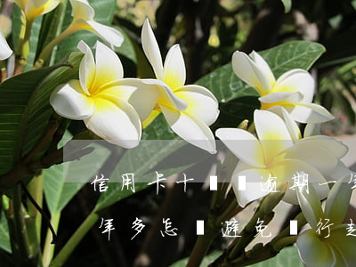 信用卡十幾萬逾期一年(信用卡十幾萬逾期一年多,怎樣避免銀行起訴)