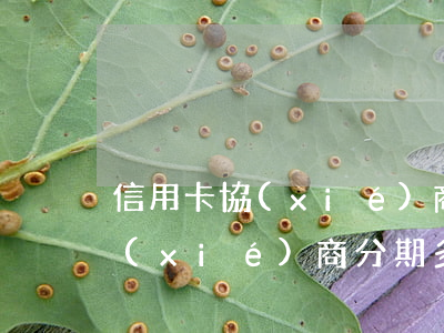 信用卡協(xié)商分期多少年(信用卡協(xié)商分期多少年合適)