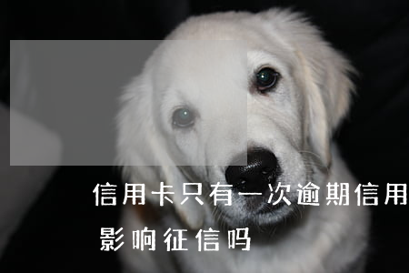信用卡只有一次逾期 信用卡只有一次逾期会影响征信吗?