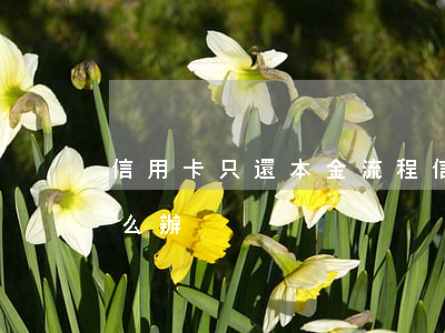 信用卡只還本金流程 信用卡只還本金流程怎么辦