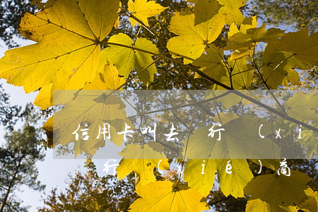 信用卡叫去銀行協(xié)商(信用卡叫去銀行協(xié)商)