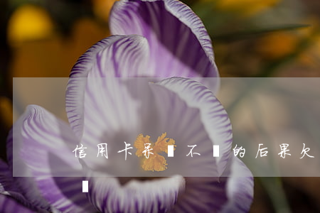 信用卡呆帳不還的后果(欠信用卡幾年會成呆賬)