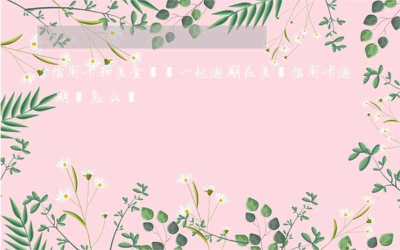 信用卡和美金賬戶一起逾期(在美國信用卡逾期會怎么樣)