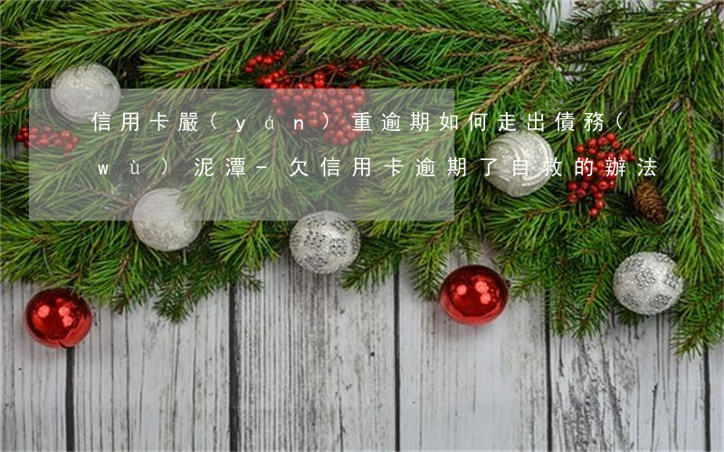 信用卡嚴(yán)重逾期如何走出債務(wù)泥潭-欠信用卡逾期了自救的辦法