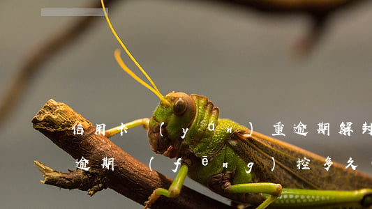 信用卡嚴(yán)重逾期解封辦法(信用卡逾期風(fēng)控多久可以解封)