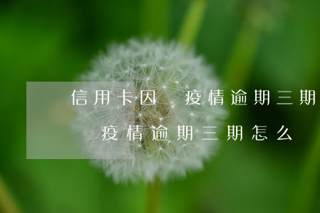 信用卡因為疫情逾期三期怎么辦-信用卡因為疫情逾期三期怎么辦理