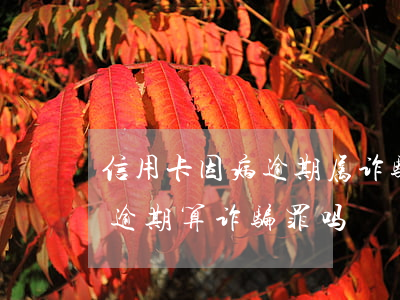 信用卡因病逾期属诈骗吗(因服刑导致信用卡逾期算诈骗罪吗)