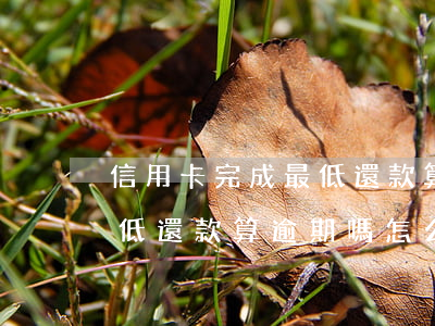 信用卡完成最低還款算逾期嗎(信用卡完成最低還款算逾期嗎怎么辦)