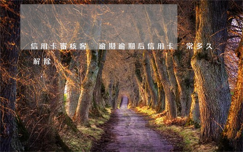 信用卡審核 客戶逾期(逾期后信用卡異常多久解除)