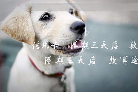 信用卡寬限期三天后還款算逾期嗎-信用卡寬限期三天后還款算逾期嗎怎么辦