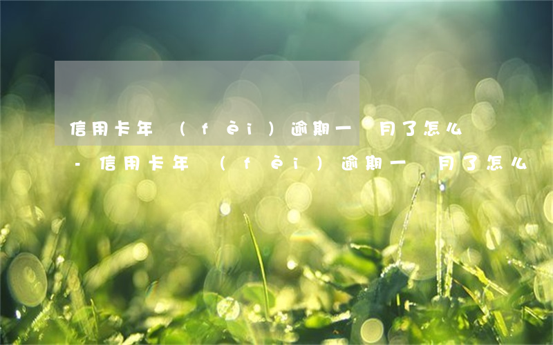 信用卡年費(fèi)逾期一個月了怎么辦-信用卡年費(fèi)逾期一個月了怎么辦理