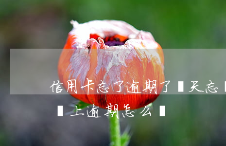 信用卡忘了逾期了幾天 忘記還信用卡 一周后還上逾期怎么辦