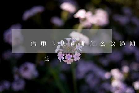 信用卡快逾期怎么改(逾期很久的信用卡怎么還款)
