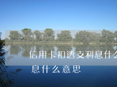 信用卡扣透支利息什么意思(信用卡扣透支利息什么意思)