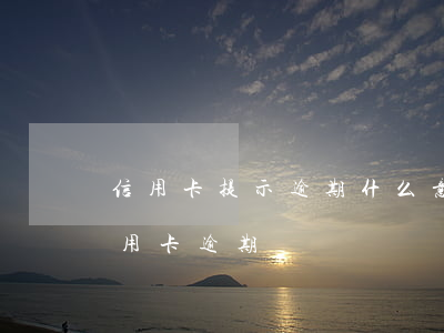 信用卡提示逾期什么意思(有一個(gè)信用卡逾期)