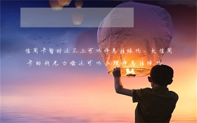 信用卡暂时还不上可以停息挂账吗-欠信用卡的钱无力偿还可以办理停息挂账吗