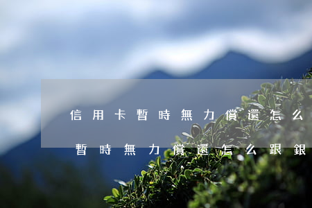 信用卡暫時無力償還怎么跟銀行說-信用卡暫時無力償還怎么跟銀行說還款