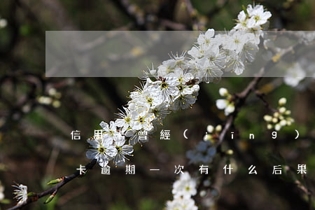 信用卡曾經(jīng)有過一次逾期(信用卡逾期一次有什么后果)