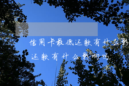 信用卡最低还款有什么影响吗-信用卡最低还款有什么影响吗