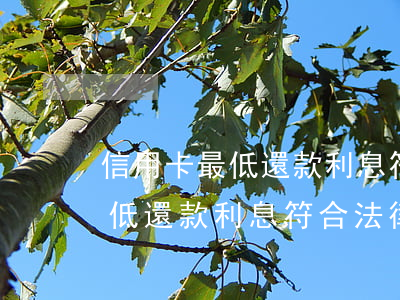 信用卡最低還款利息符合法律嗎-信用卡最低還款利息符合法律嗎知乎