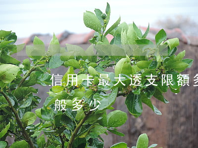 信用卡最大透支限額多少(信用卡超限額度一般多少)