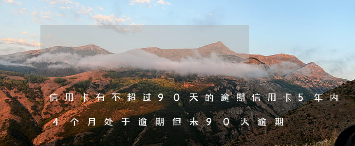 信用卡有不超过90天的逾期(信用卡5年内4个月处于逾期,但未90天逾期)