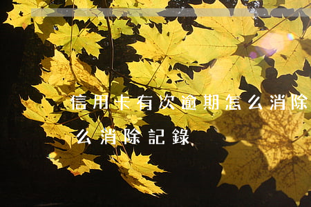 信用卡有次逾期怎么消除(信用卡有次逾期怎么消除記錄)