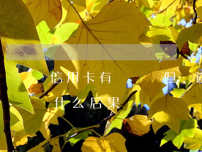 信用卡有錢沒還但沒逾期(信用卡逾期沒還有什么后果)