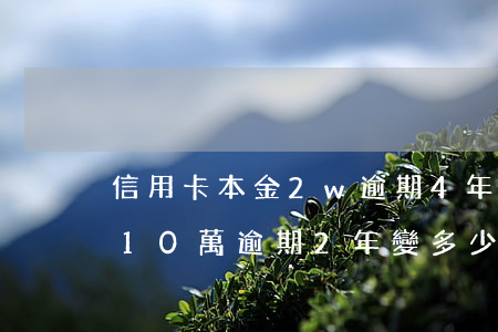 信用卡本金2w逾期4年還10w-信用卡10萬逾期2年變多少錢