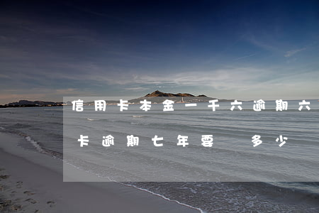 信用卡本金一千六逾期六年(6000的信用卡逾期七年要還多少錢)