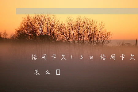 信用卡欠13w(信用卡欠13萬(wàn)怎么還)