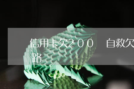 信用卡欠200萬自救(欠信用卡200萬跑路)