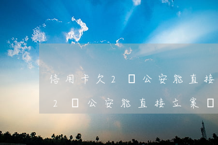 信用卡欠2萬公安能直接立案嗎-信用卡欠2萬公安能直接立案嗎知乎