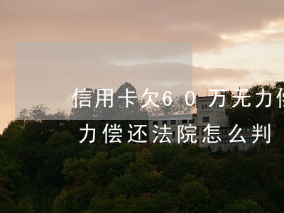 信用卡欠60万无力偿还(信用卡欠60万无力偿还法院怎么判)