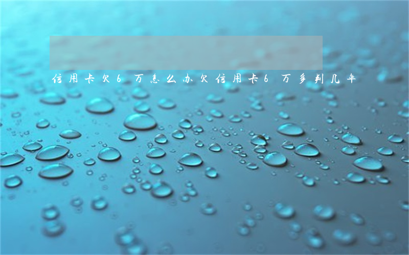 信用卡欠6万怎么办(欠信用卡6万多判几年)
