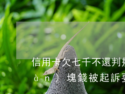 信用卡欠七千不還判幾年(信用卡欠七萬(wàn)塊錢被起訴要判幾年)