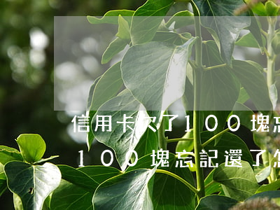 信用卡欠了100塊忘記還了-信用卡欠了100塊忘記還了怎么辦