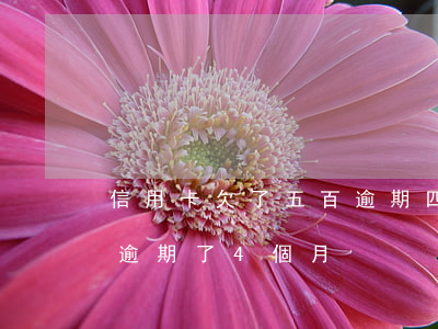 信用卡欠了五百逾期四個月(信用卡5000逾期了4個月)