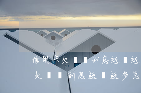 信用卡欠幾萬利息越來越多怎么辦-信用卡欠幾萬利息越來越多怎么辦呢