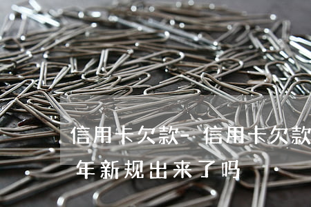 信用卡欠款-信用卡欠款无力偿还2022年新规出来了吗