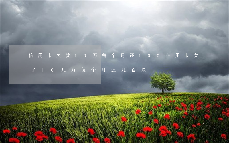 信用卡欠款10万每个月还100(信用卡欠了10几万,每个月还几百块)