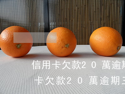 信用卡欠款20萬逾期三個(gè)月(信用卡欠款20萬逾期三個(gè)月會(huì)怎樣)