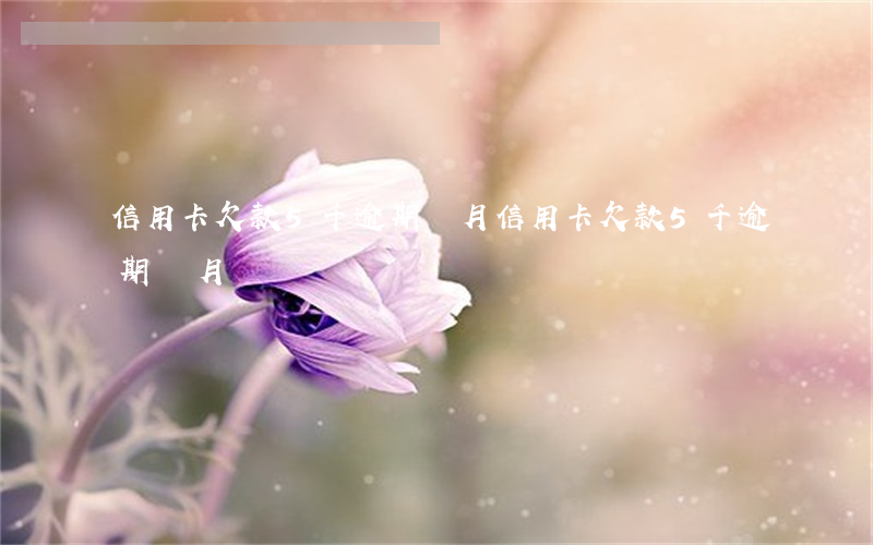 信用卡欠款5千逾期兩月(信用卡欠款5千逾期兩月)