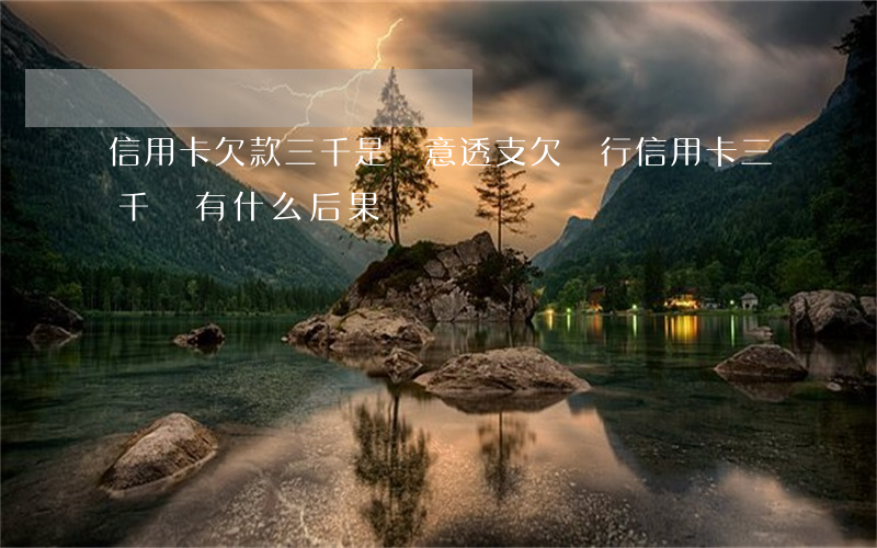 信用卡欠款三千是惡意透支(欠銀行信用卡三千塊有什么后果)