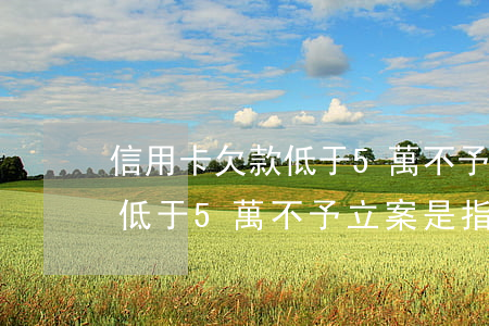信用卡欠款低于5萬不予立案-信用卡欠款低于5萬不予立案是指本金嗎