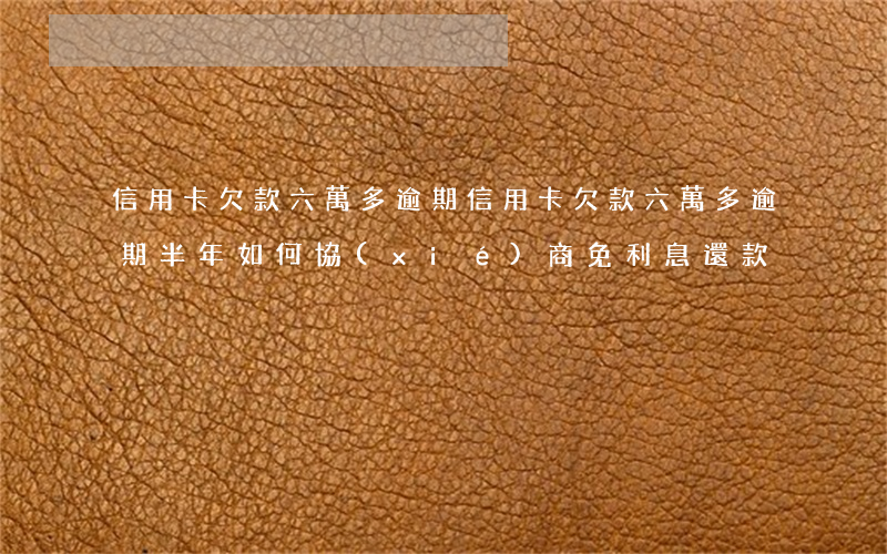 信用卡欠款六萬多逾期(信用卡欠款六萬多逾期半年如何協(xié)商免利息還款)