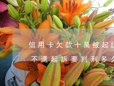 信用卡欠款十萬被起訴會坐牢嗎(信用卡十萬不還起訴,要判刑多久)