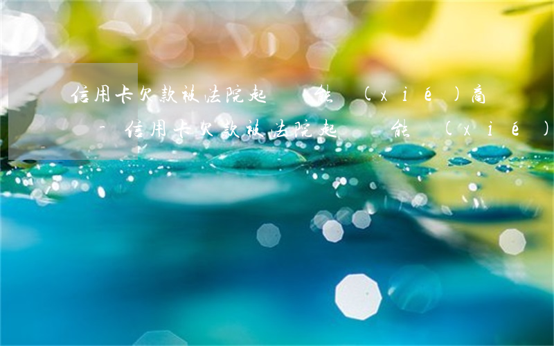 信用卡欠款被法院起訴還能協(xié)商嗎-信用卡欠款被法院起訴還能協(xié)商嗎怎么辦